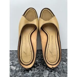 GIUSEPPE ZANOTTI Beige Patent Leather Open Toe Heel Pump Sz 39